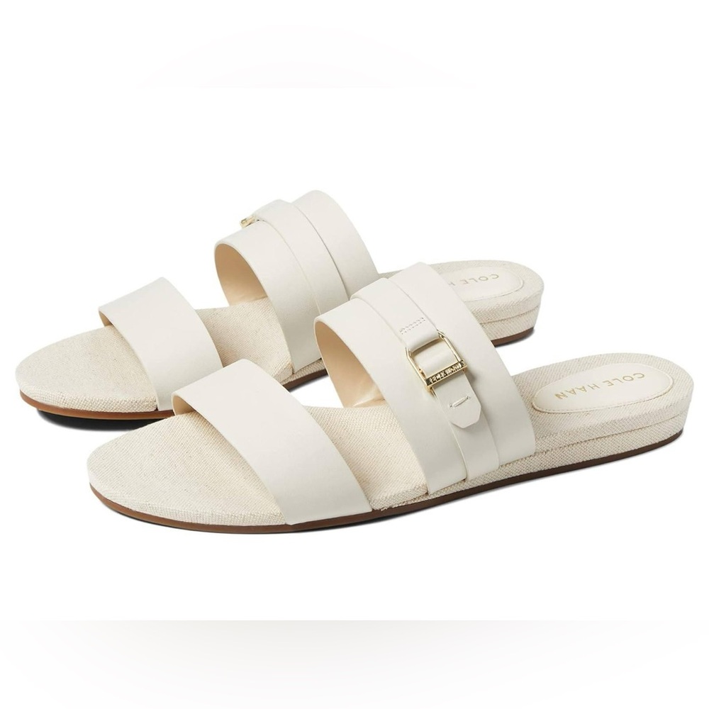 Woman's Sandals - Cole Haan Francine Demi Wedge Slide - size 6 US Ivory